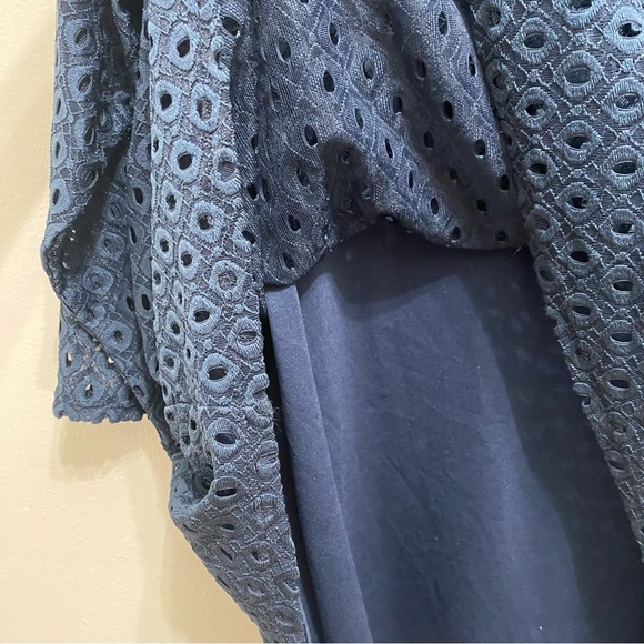 Ruby Rd. Blue Eyelet Overlay Blouse - Picture 5 of 10